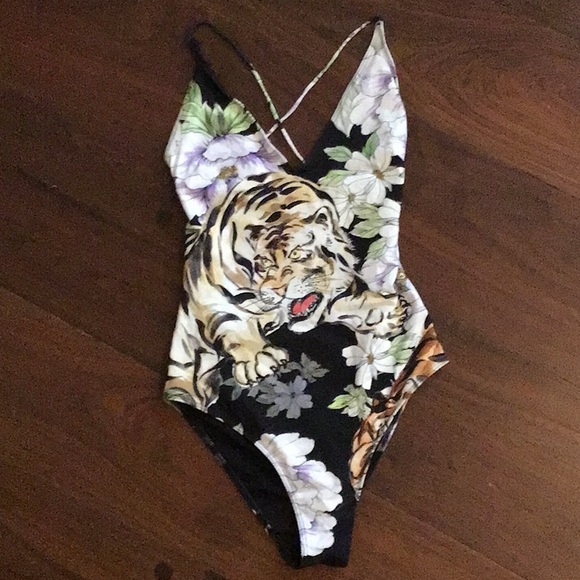 H&M Tiger Print One piece Swimsuit 6 - Picture 2 of 4